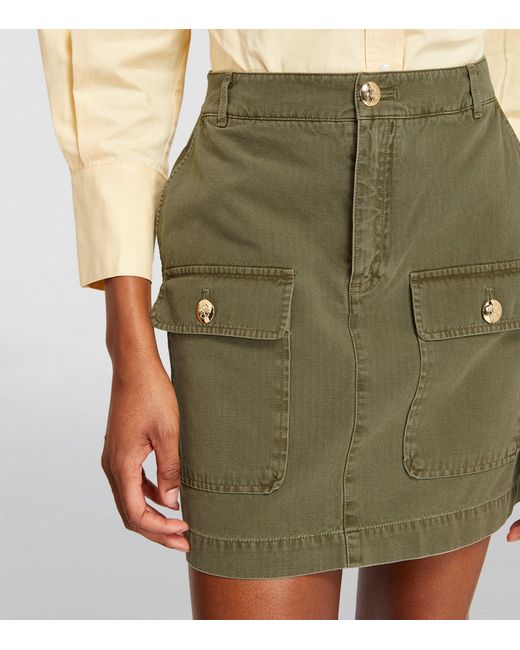Anine Bing Green Denim Aliza Mini Skirt