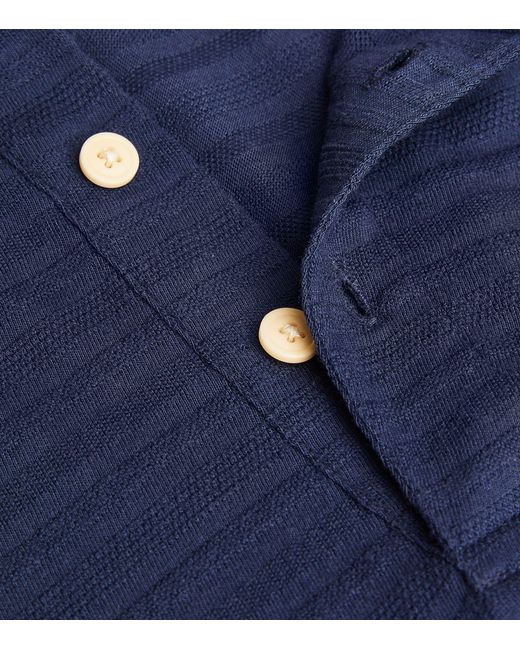 Oliver Spencer Blue Rib-knit Glendale Polo Shirt for men