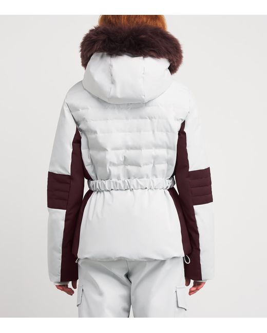 Eleventy Purple Down Shearling-Trim Parka