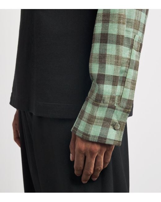 Jil Sander Black Check-Sleeve Layered T-Shirt for men