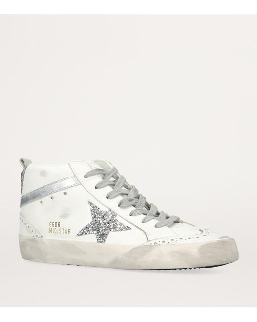 Golden Goose Deluxe Brand White Leather Mid Star Sneakers