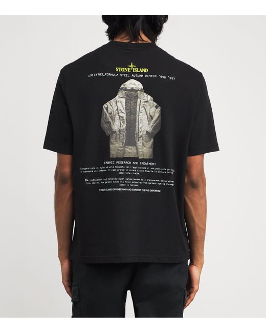 Stone Island Black Cotton Archivio Logo T-Shirt for men