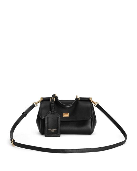 Dolce & Gabbana Black Plongé Calfskin My Sicily Cross-Body Bag