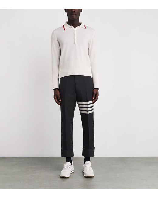 Thom Browne Black Wool Backstrap Tailored Trousers for men