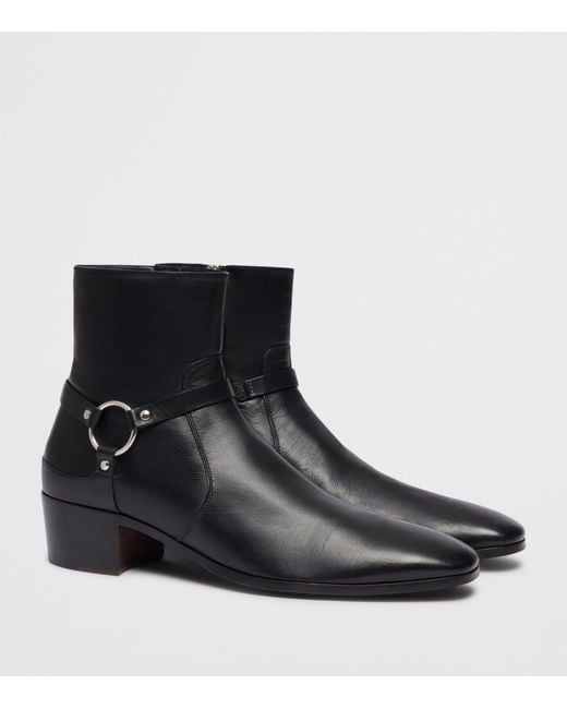 Tom Ford Black Goatskin Ankle Boots for men