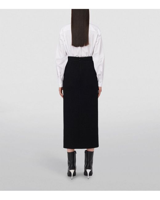 Alexander McQueen Black Wool-blend Pencil Skirt