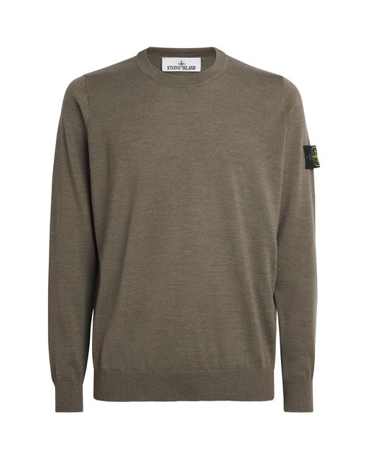 Stone Island Green Compass Logo Sweater for men