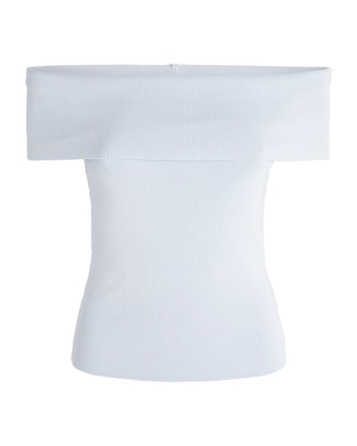 Maje White Knitted Off-The-Shoulder Top