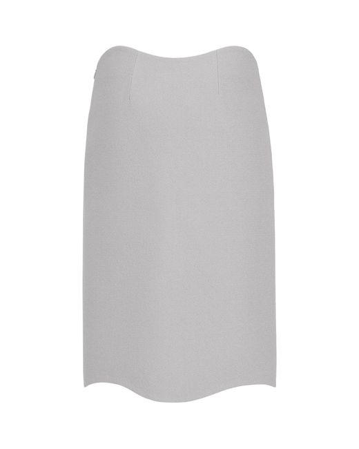 Alaïa Gray Wool Mini Pencil Skirt