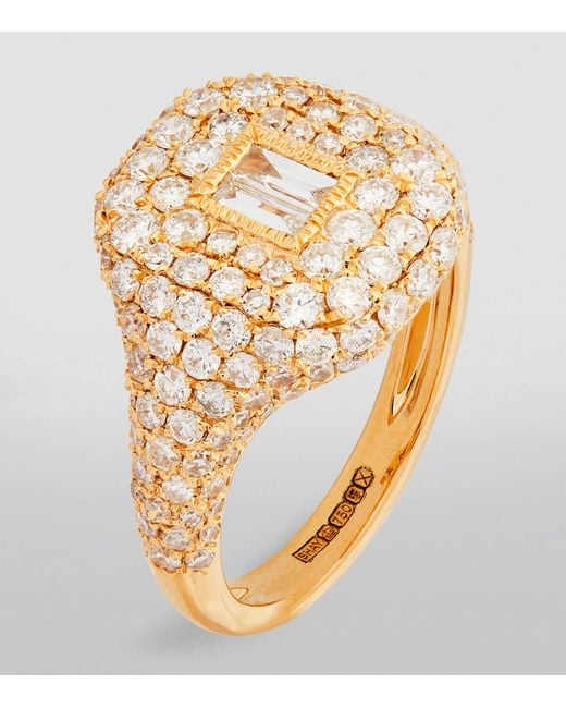 SHAY Metallic And Diamond Pavé New Modern Pinky Ring
