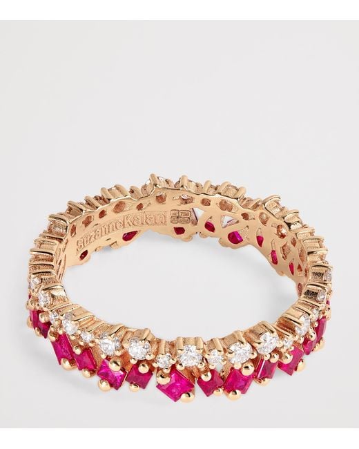 Suzanne Kalan Red Diamond And Ruby Princess Eternity Ring