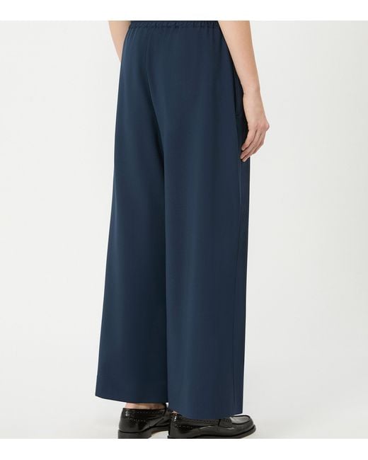 Weekend by Maxmara Blue Virgin Wool Drawstring Trousers