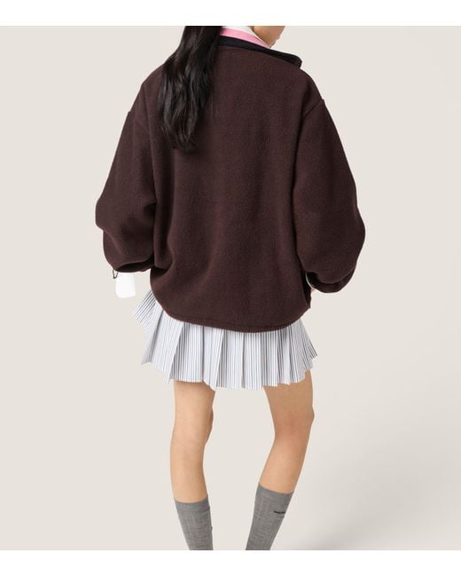 Miu Miu Brown Fleece Zip-Up Jacket