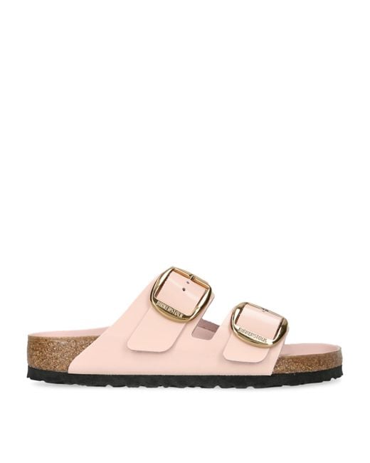 Birkenstock Pink Leather Arizona Big Buckle Sandals