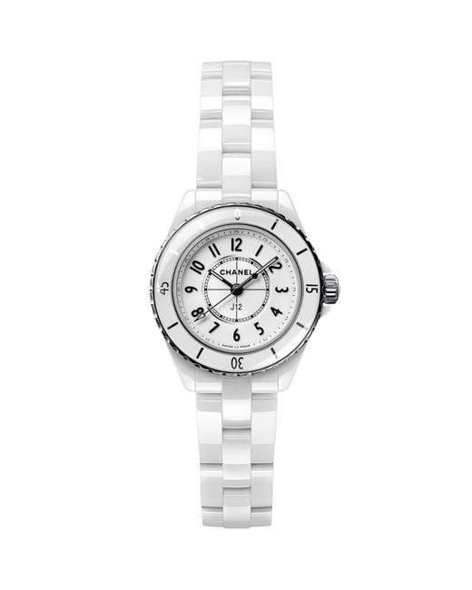 Chanel White Ceramic And Steel J12 Calibre 12.2 Watch