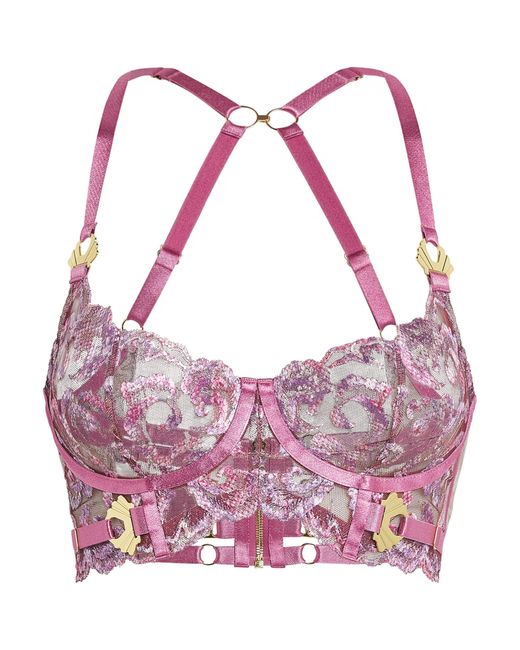 Bordelle Pink Siren Longline Bodice Bra