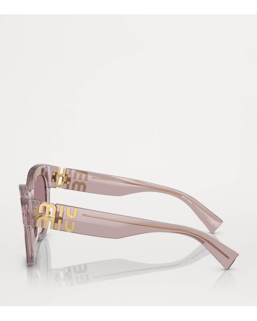 Miu Miu Pink Acetate Square Mu01Ys Sunglasses