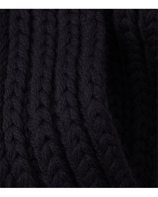Prada Black Wool Logo Scarf