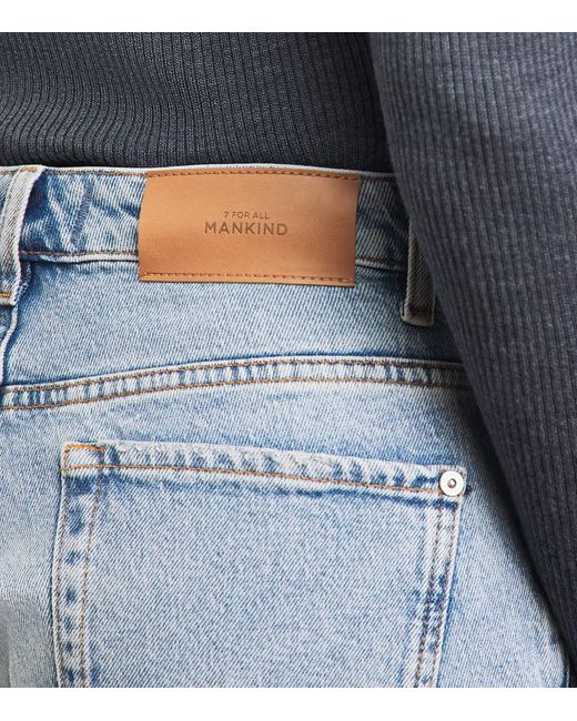 7 For All Mankind Blue Calie Mid-Rise Straight Jeans