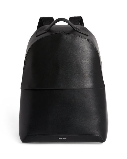 Paul Smith Black Leather Backpack for men