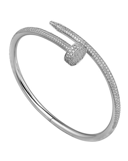 Cartier Metallic Juste Un Clou 18ct White-gold And Diamond Bracelet