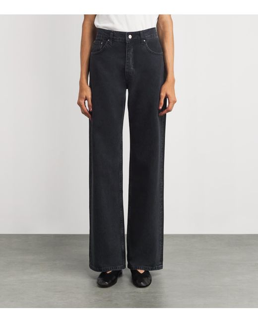Anine Bing Black Hugh Wide-Leg Jeans