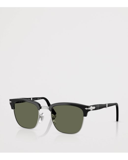 Persol Green Acetate Square Sunglasses