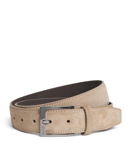 Boss Brown Suede Elloy Belt for men