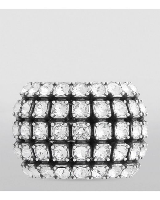 Balenciaga Metallic Crystal Glam Ring