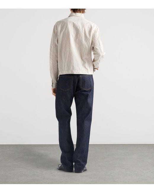 Prada White Chambray Cotton Triangle Jacket for men