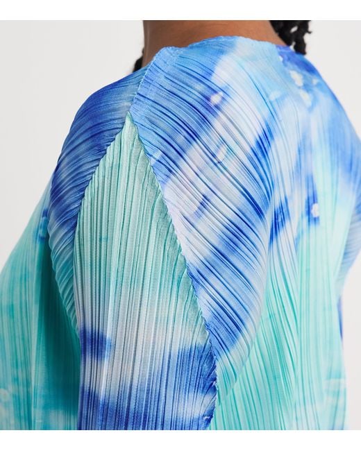 Pleats Please Issey Miyake Blue Sea Bubble Cardigan