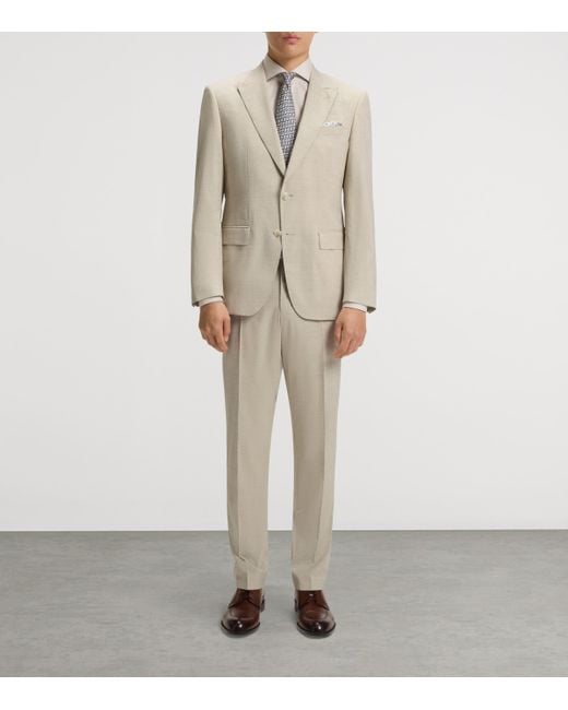 Boss White Virgin Wool Slim 2-Piece Suit for men