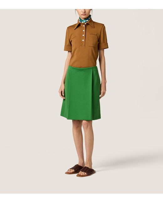 Miu Miu Green Technical Jersey Skirt