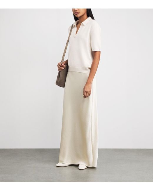 Harrods White Cotton-Cashmere Collared Sweater