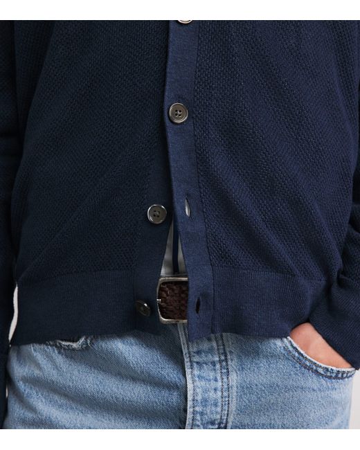 Polo Ralph Lauren Blue Linen Relaxed Cardigan for men