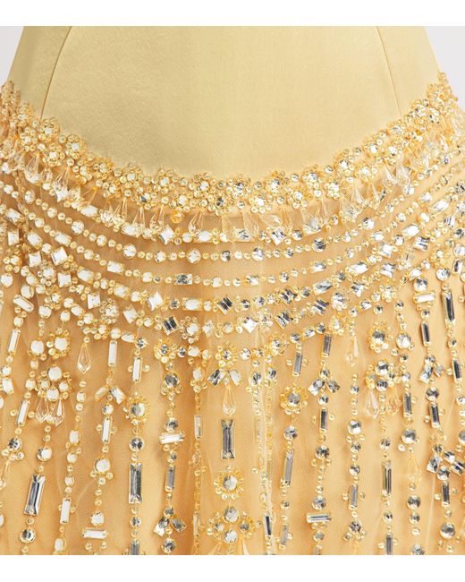 Georges Hobeika Metallic Embellished Strapless Gown