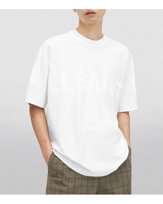 AllSaints White Cotton Biggy Logo T-shirt for men