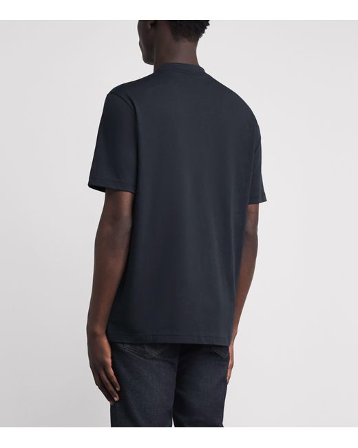 Boss Black Cotton Textured Logo T-Shirt for men