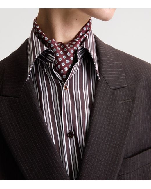 Saint Laurent Red Silk Floral Cravat for men