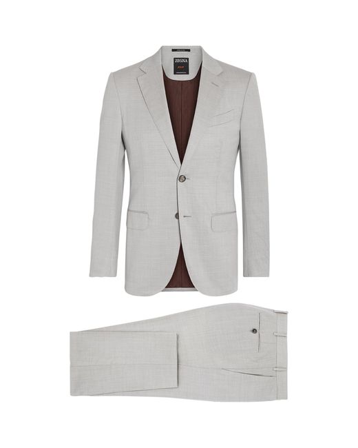 Zegna Gray Wool Single-breasted 2-piece Suit for men