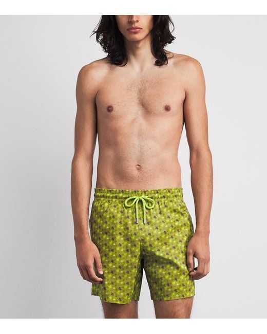 Vilebrequin Green Micro Ronde Des Tortues Swim Shorts for men