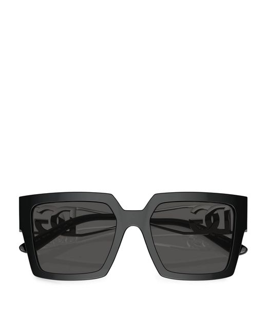 Dolce & Gabbana Black Square Logo Sunglasses
