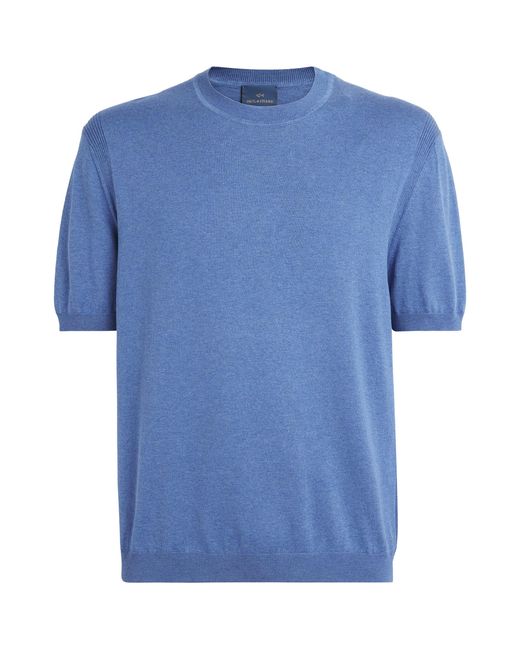 Paul & Shark Blue Silk-Cotton T-Shirt for men
