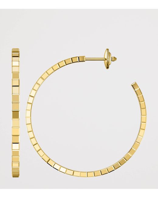 Chopard Metallic Ice Cube Hoop Earrings