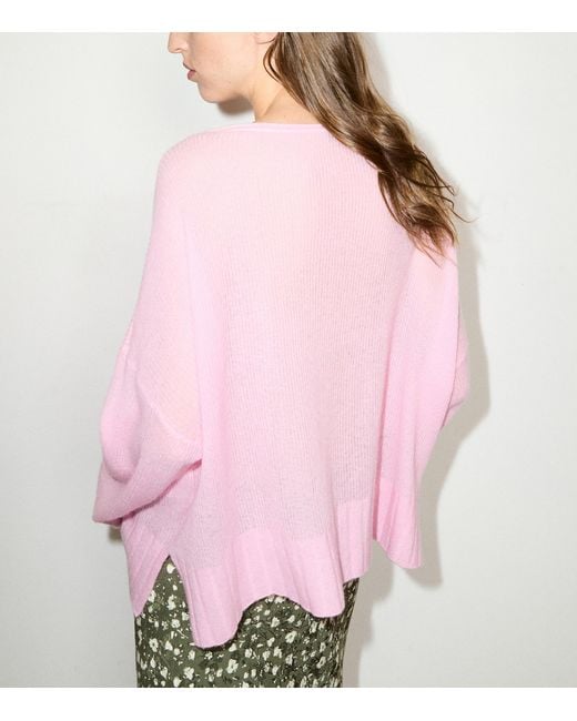 MAX&Co. Pink Wool-Blend Boat-Neck Sweater