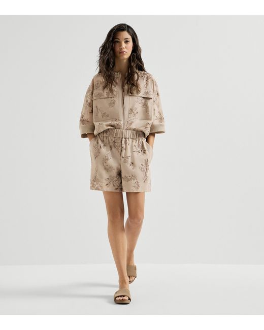 Brunello Cucinelli Natural Cotton Organza Bermuda Shorts