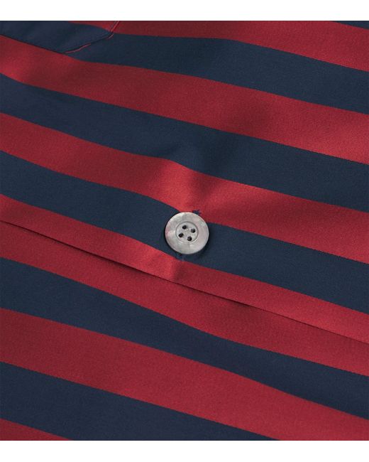 Derek Rose Purple Royal Cotton Stripe Pyjamas for men