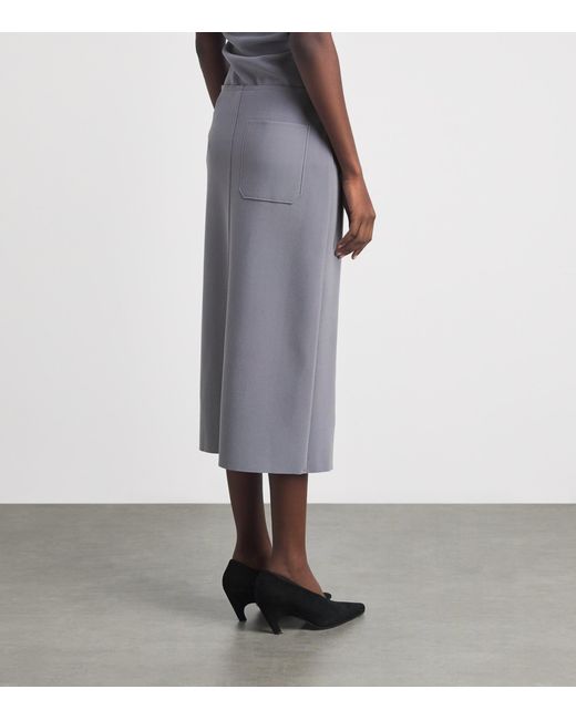 Birrot Gray Lay 2 Pleated Midi Skirt