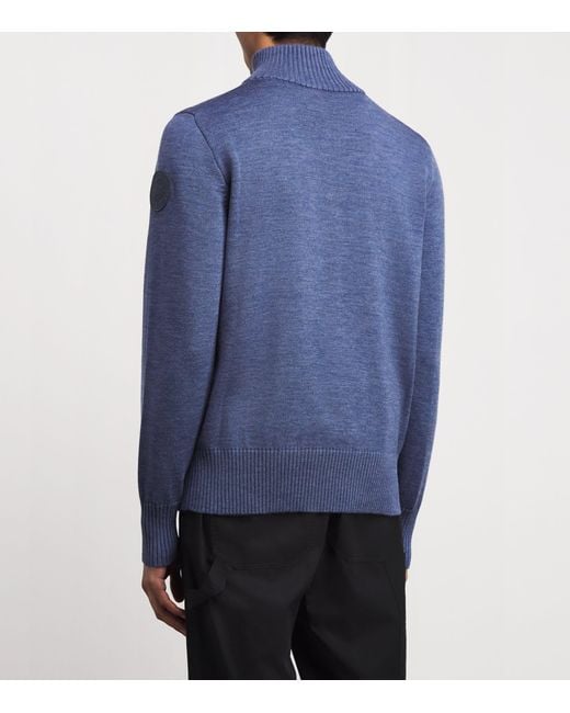 Canada Goose Blue Rosseau Quarter-Zip Sweater for men