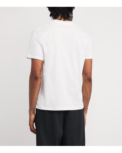 AMI White Cotton Embroidered Ami De Coeur T-Shirt for men